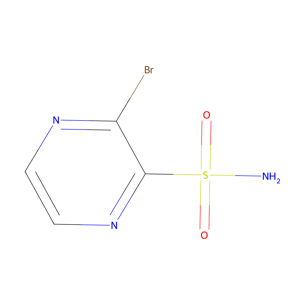 3-Bromopyrazine-2-sulfonamide molecular structure, CAS 2580210-60-0