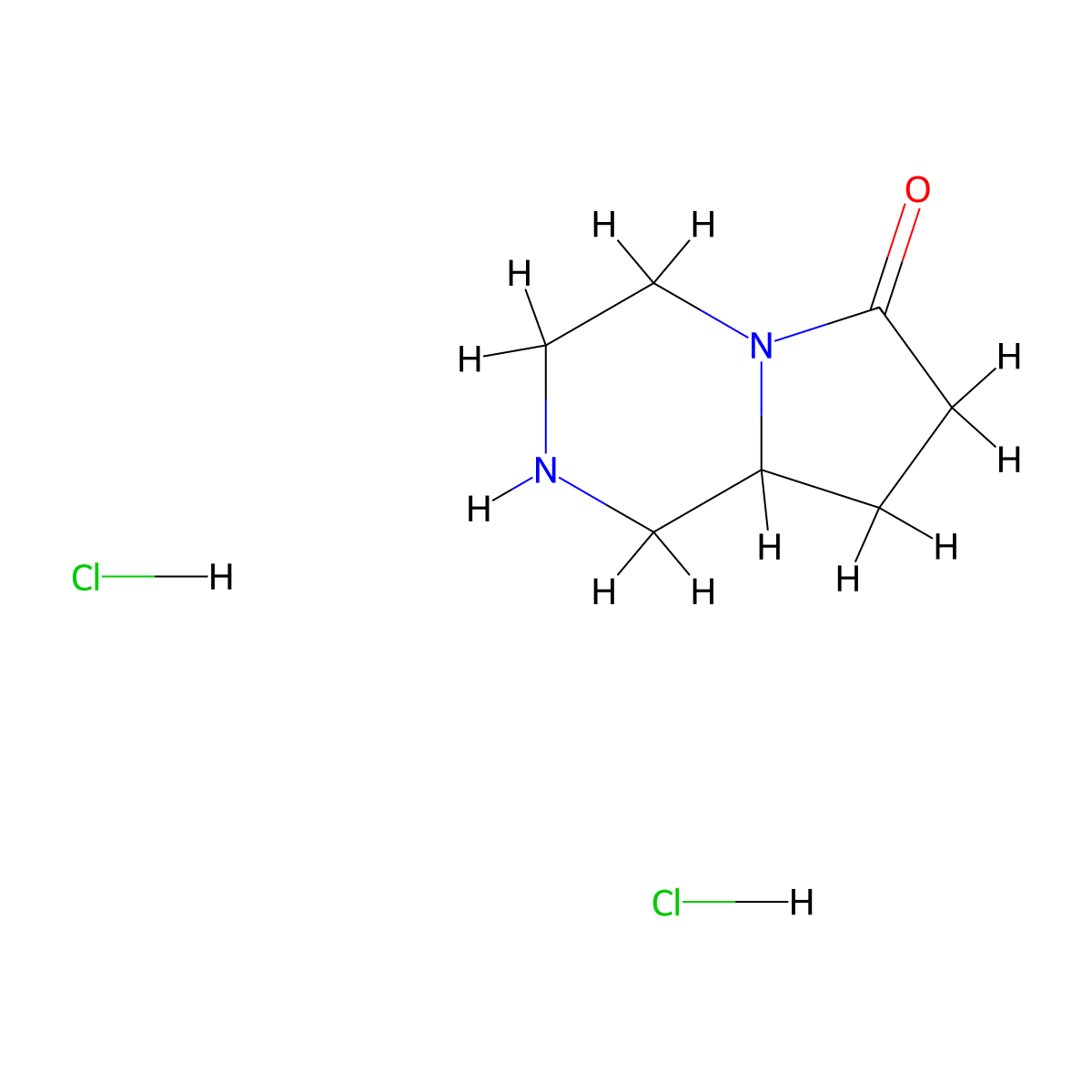 Octahydropyrrolo[1,2-a]pyrazin-6-one dihydrochloride molecular structure, CAS 2580210-65-5
