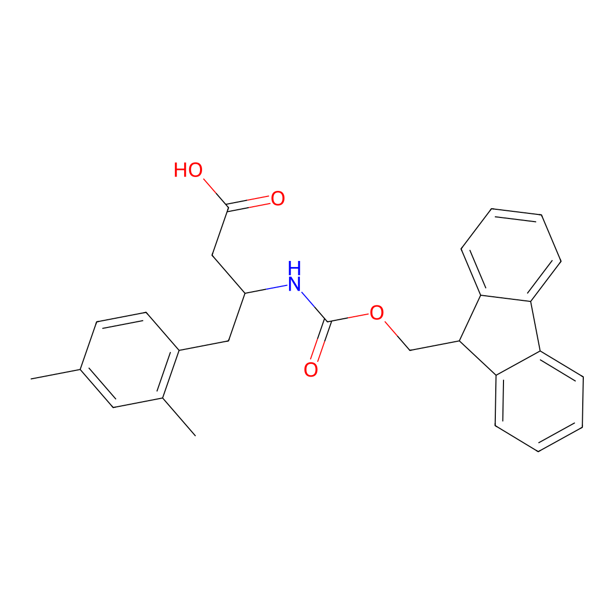 4-(2,4-dimethylphenyl)-3-({[(9H-fluoren-9-yl)methoxy]carbonyl}amino)butanoic acid molecular structure, CAS 2580210-67-7