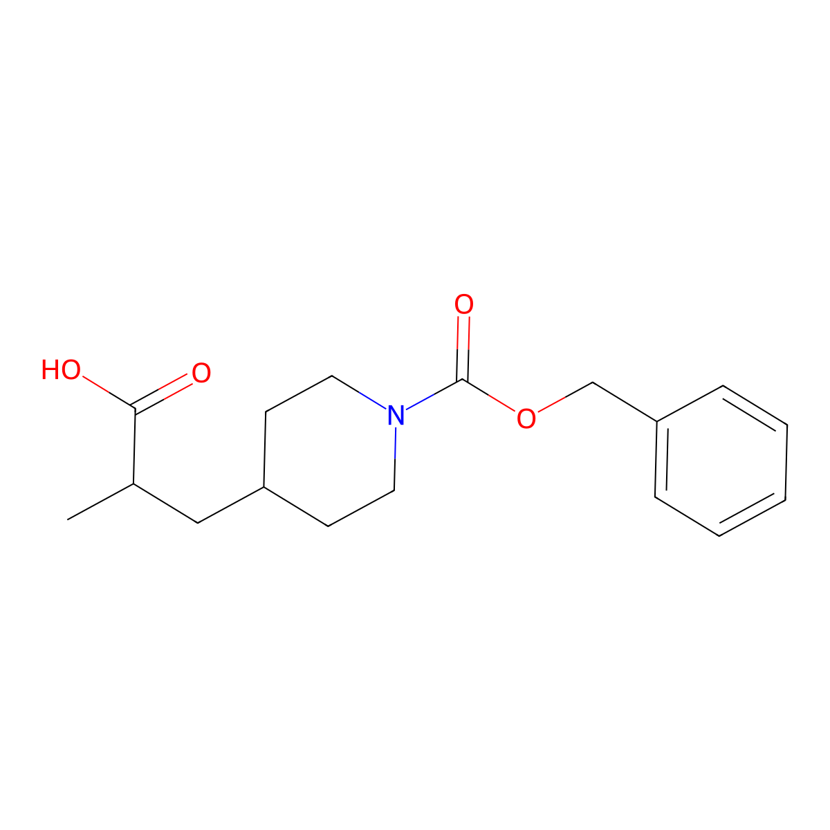 3-{1-[(Benzyloxy)carbonyl]piperidin-4-yl}-2-methylpropanoic acid molecular structure, CAS 2580210-71-3