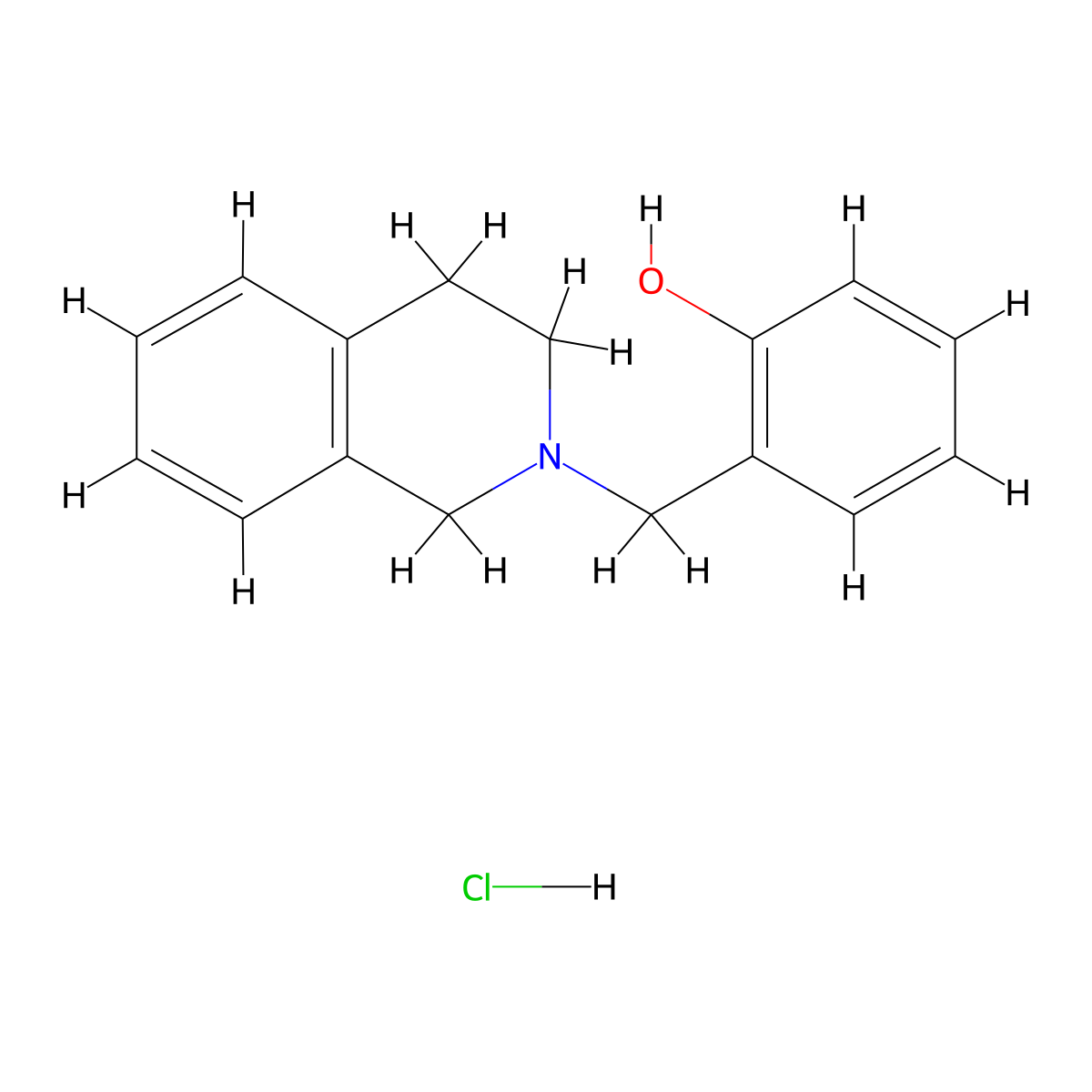 2-[(1,2,3,4-Tetrahydroisoquinolin-2-yl)methyl]phenol hydrochloride molecular structure, CAS 2580210-77-9