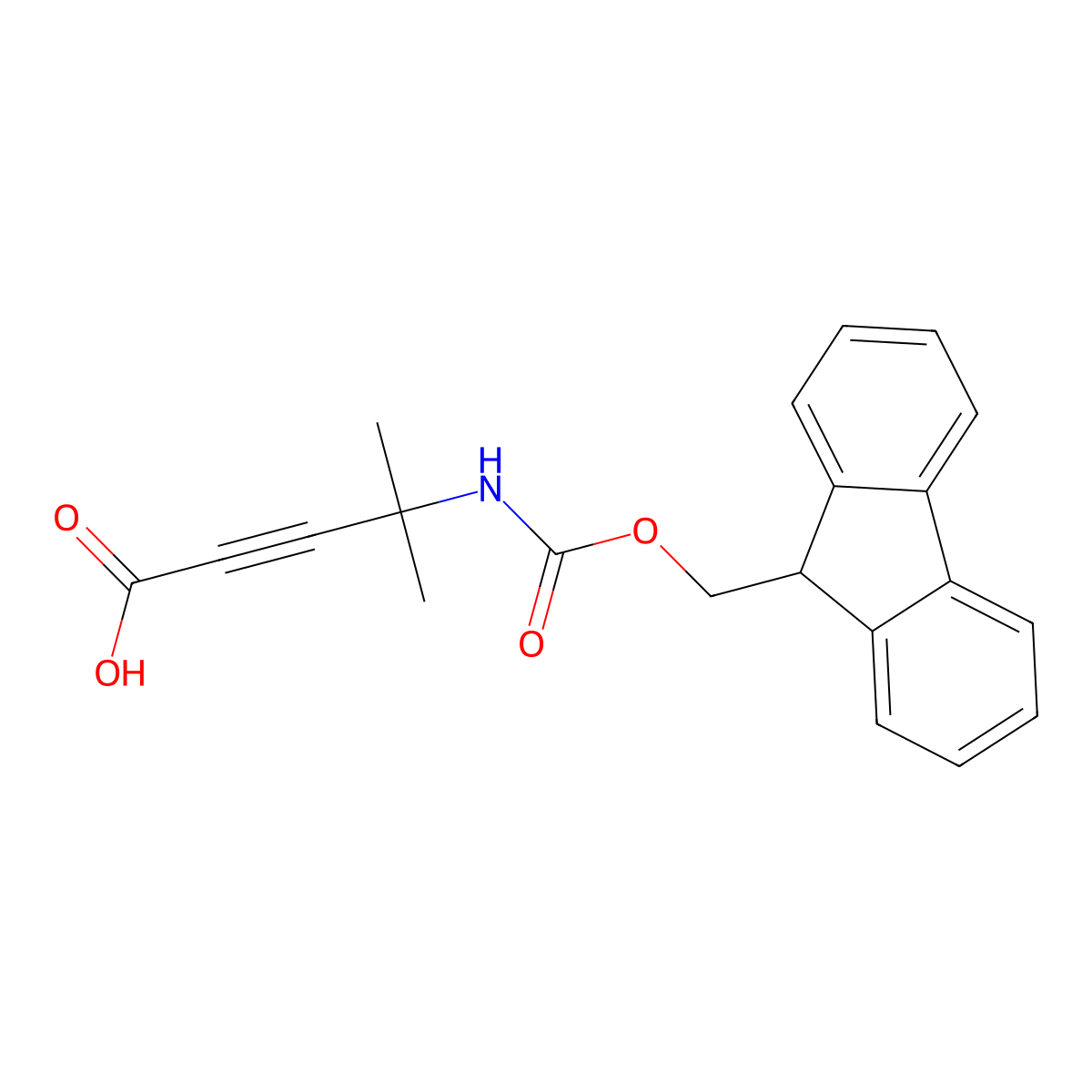 4-({[(9H-fluoren-9-yl)methoxy]carbonyl}amino)-4-methylpent-2-ynoic acid molecular structure, CAS 2580210-79-1