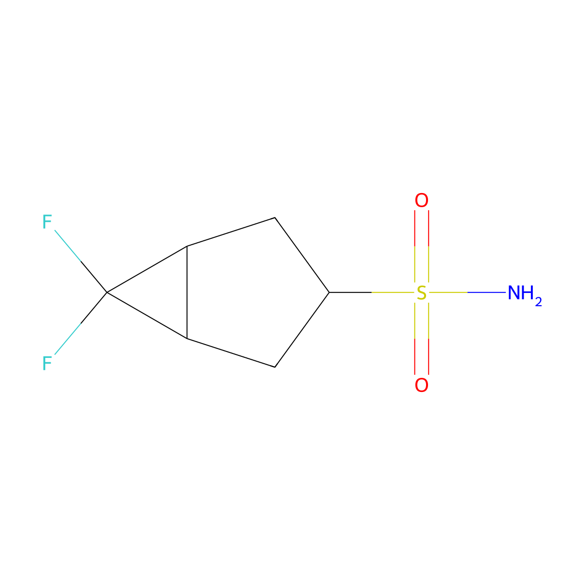 6,6-Difluorobicyclo[3.1.0]hexane-3-sulfonamide molecular structure, CAS 2580210-83-7
