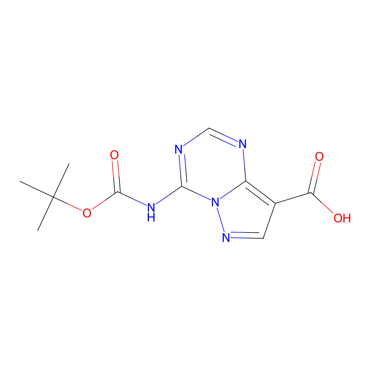 4-{[(Tert-butoxy)carbonyl]amino}pyrazolo[1,5-a][1,3,5]triazine-8-carboxylic acid molecular structure, CAS 2580210-99-5