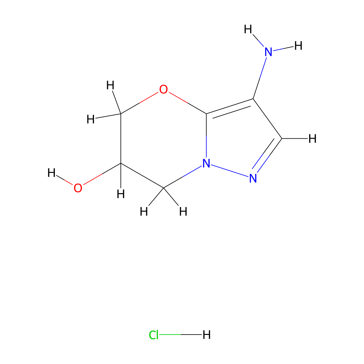 3-Amino-5h,6h,7h-pyrazolo[3,2-b][1,3]oxazin-6-ol hydrochloride molecular structure, CAS 2580211-03-4