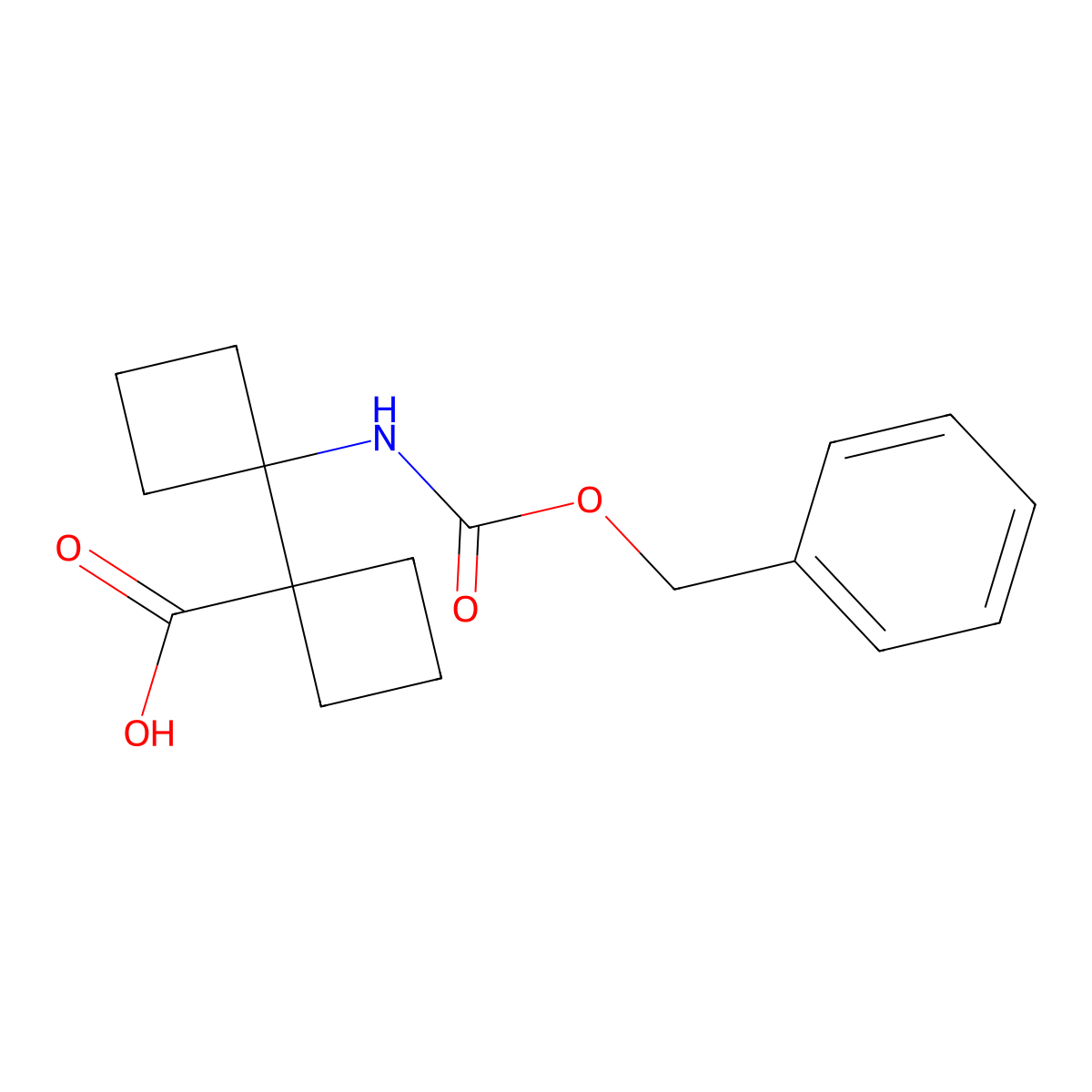 1'-{[(Benzyloxy)carbonyl]amino}-[1,1'-bi(cyclobutane)]-1-carboxylic acid molecular structure, CAS 2580211-08-9