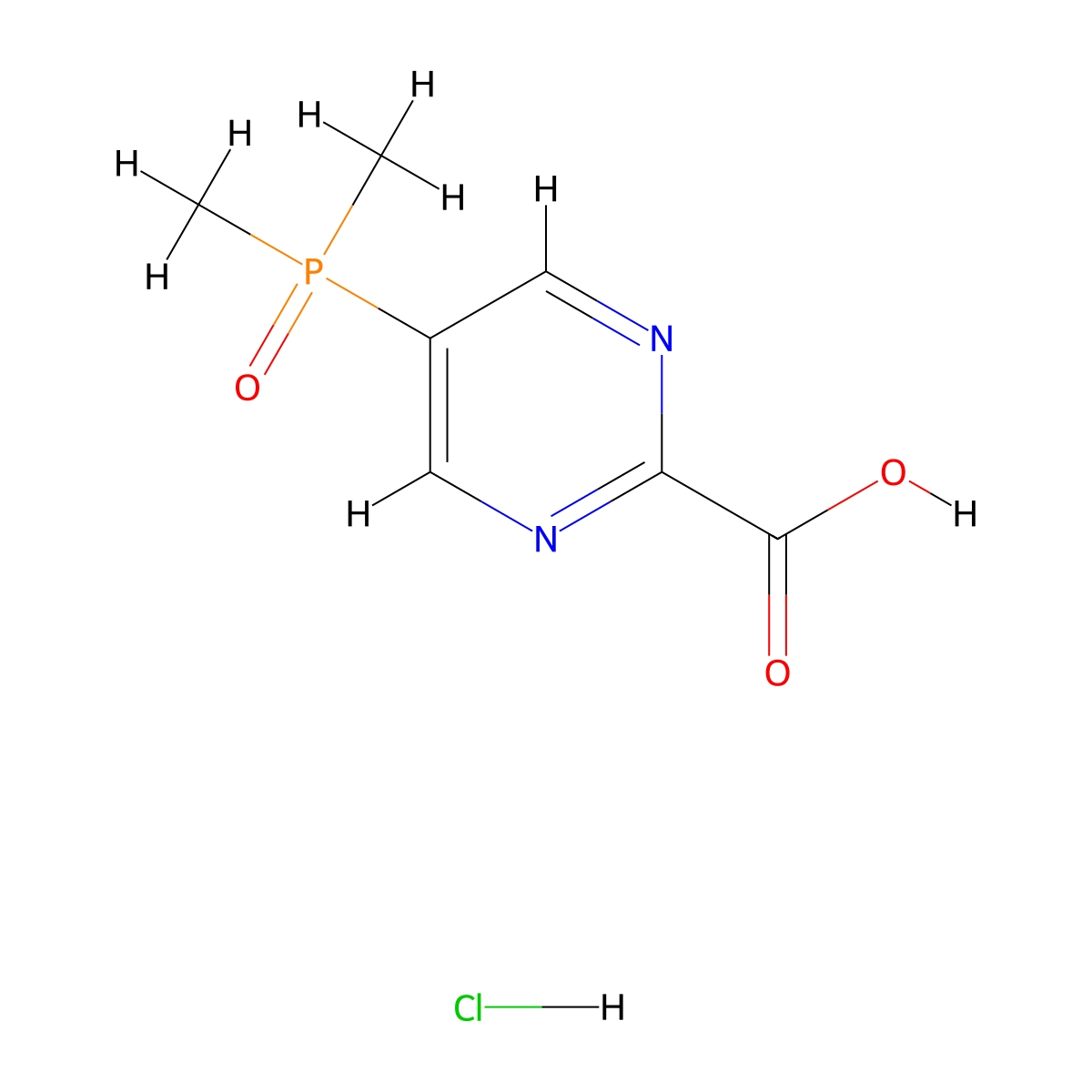 5-(Dimethylphosphoryl)pyrimidine-2-carboxylic acid hydrochloride molecular structure, CAS 2580211-10-3