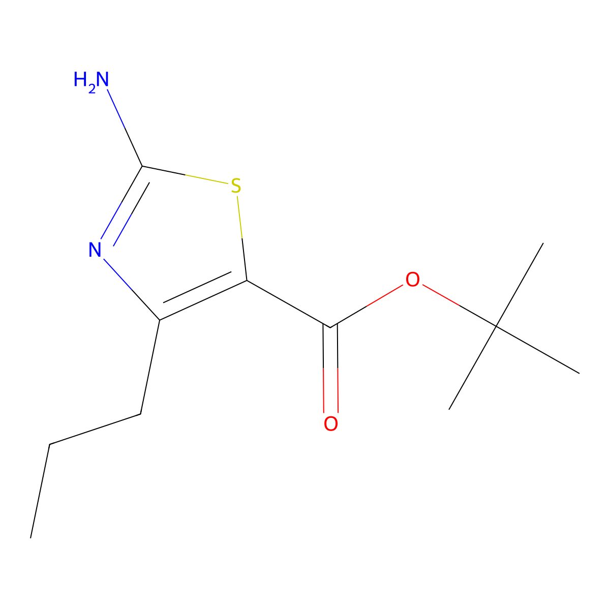 Tert-butyl 2-amino-4-propyl-1,3-thiazole-5-carboxylate molecular structure, CAS 2580211-12-5