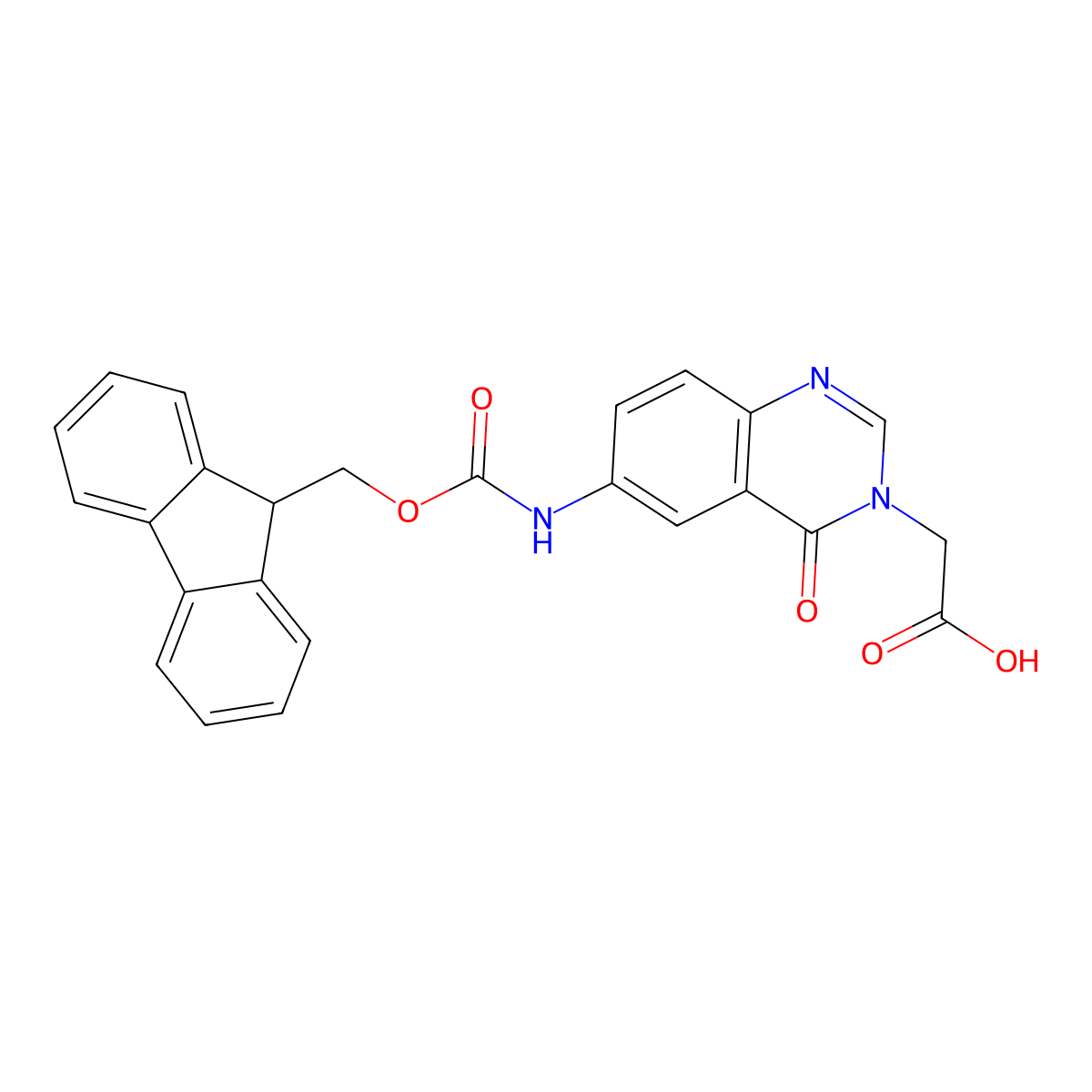 2-[6-({[(9H-fluoren-9-yl)methoxy]carbonyl}amino)-4-oxo-3,4-dihydroquinazolin-3-yl]acetic acid molecular structure, CAS 2580211-25-0