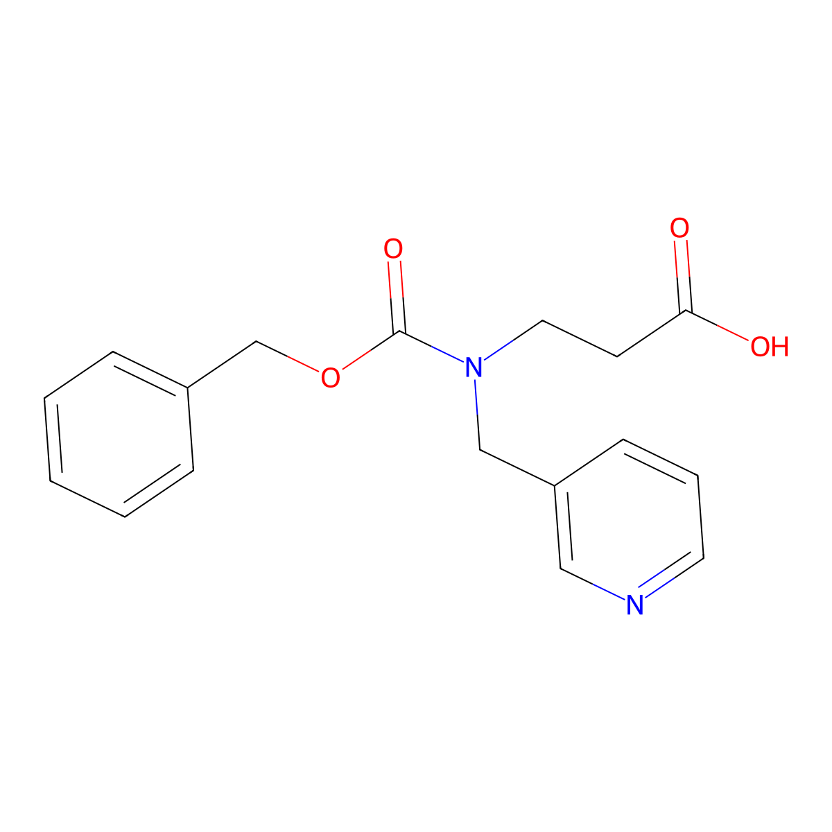 3-{[(Benzyloxy)carbonyl][(pyridin-3-yl)methyl]amino}propanoic acid molecular structure, CAS 2580211-26-1