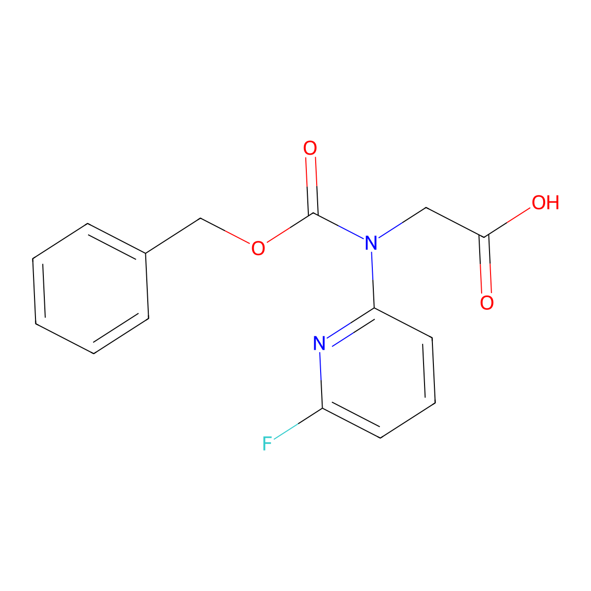 2-{[(Benzyloxy)carbonyl](6-fluoropyridin-2-yl)amino}acetic acid molecular structure, CAS 2580211-32-9