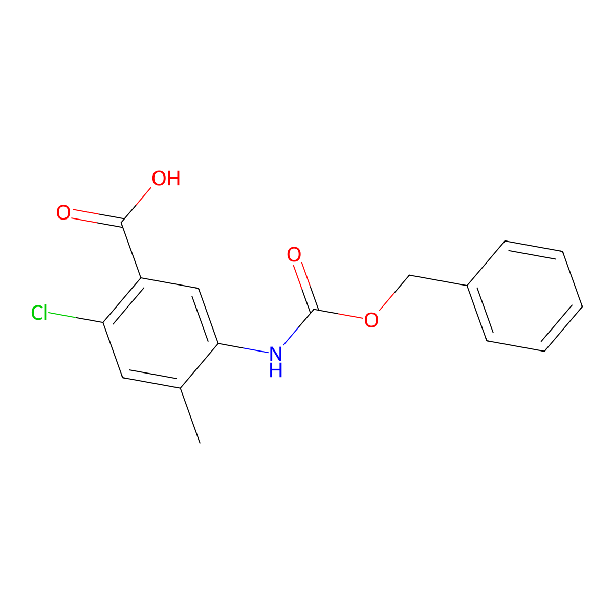 5-{[(Benzyloxy)carbonyl]amino}-2-chloro-4-methylbenzoic acid molecular structure, CAS 2580211-35-2
