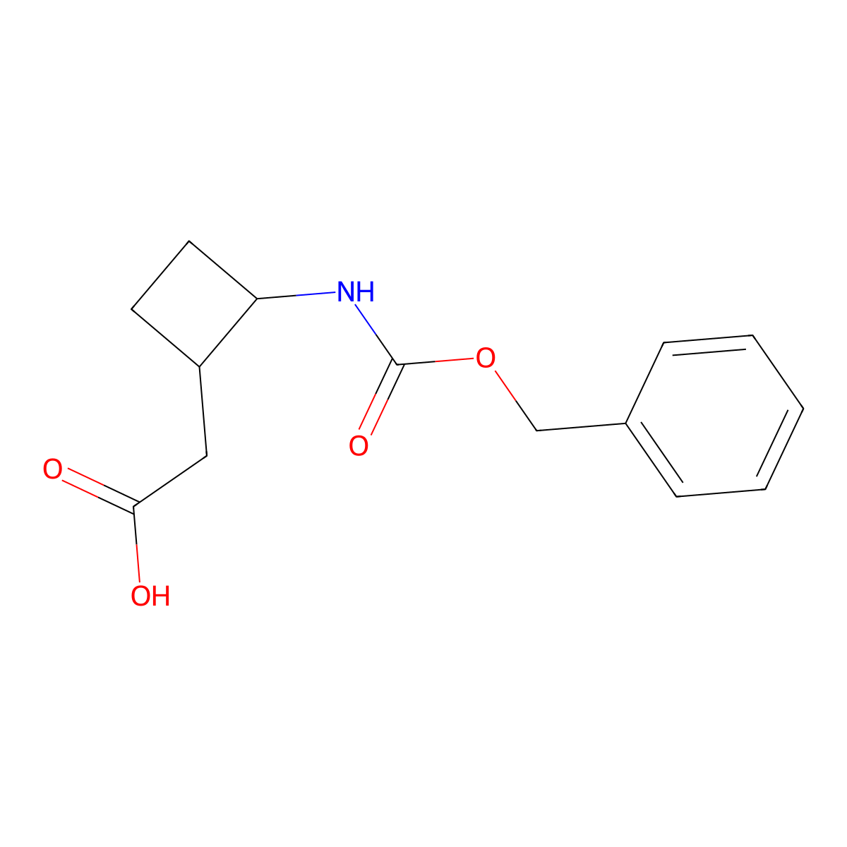 2-(2-{[(Benzyloxy)carbonyl]amino}cyclobutyl)acetic acid molecular structure, CAS 2580211-38-5
