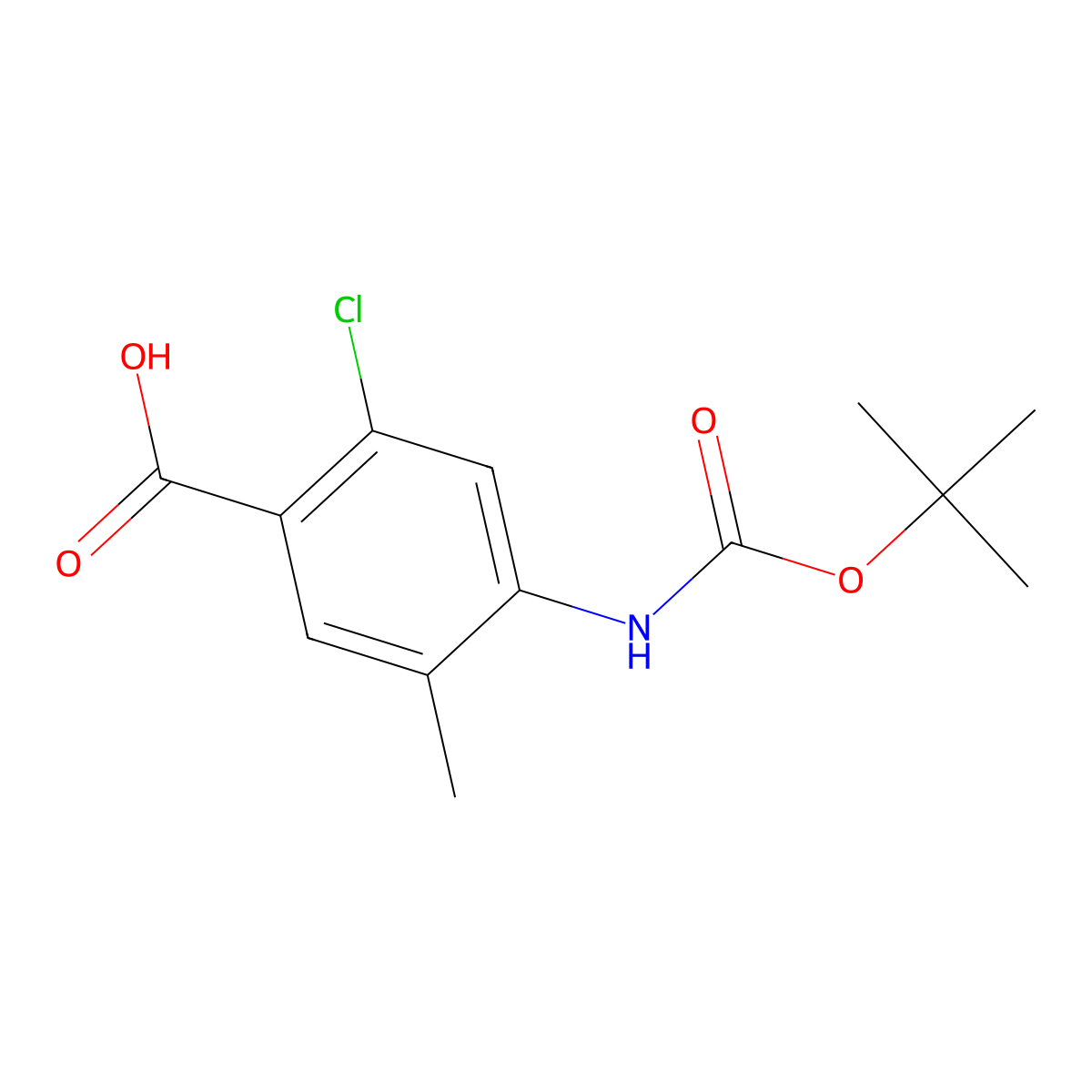 4-{[(Tert-butoxy)carbonyl]amino}-2-chloro-5-methylbenzoic acid molecular structure, CAS 2580211-44-3