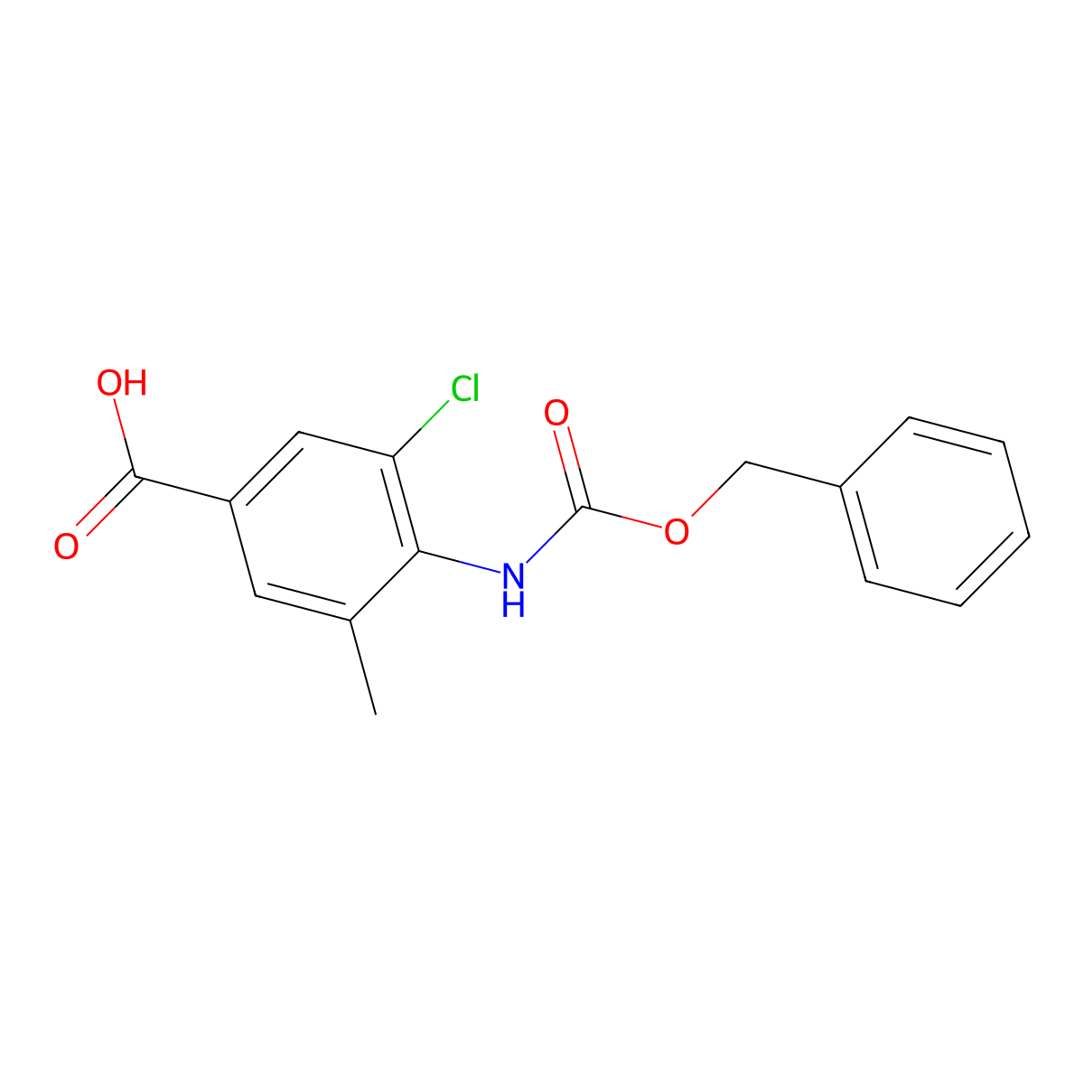 4-{[(Benzyloxy)carbonyl]amino}-3-chloro-5-methylbenzoic acid molecular structure, CAS 2580211-46-5