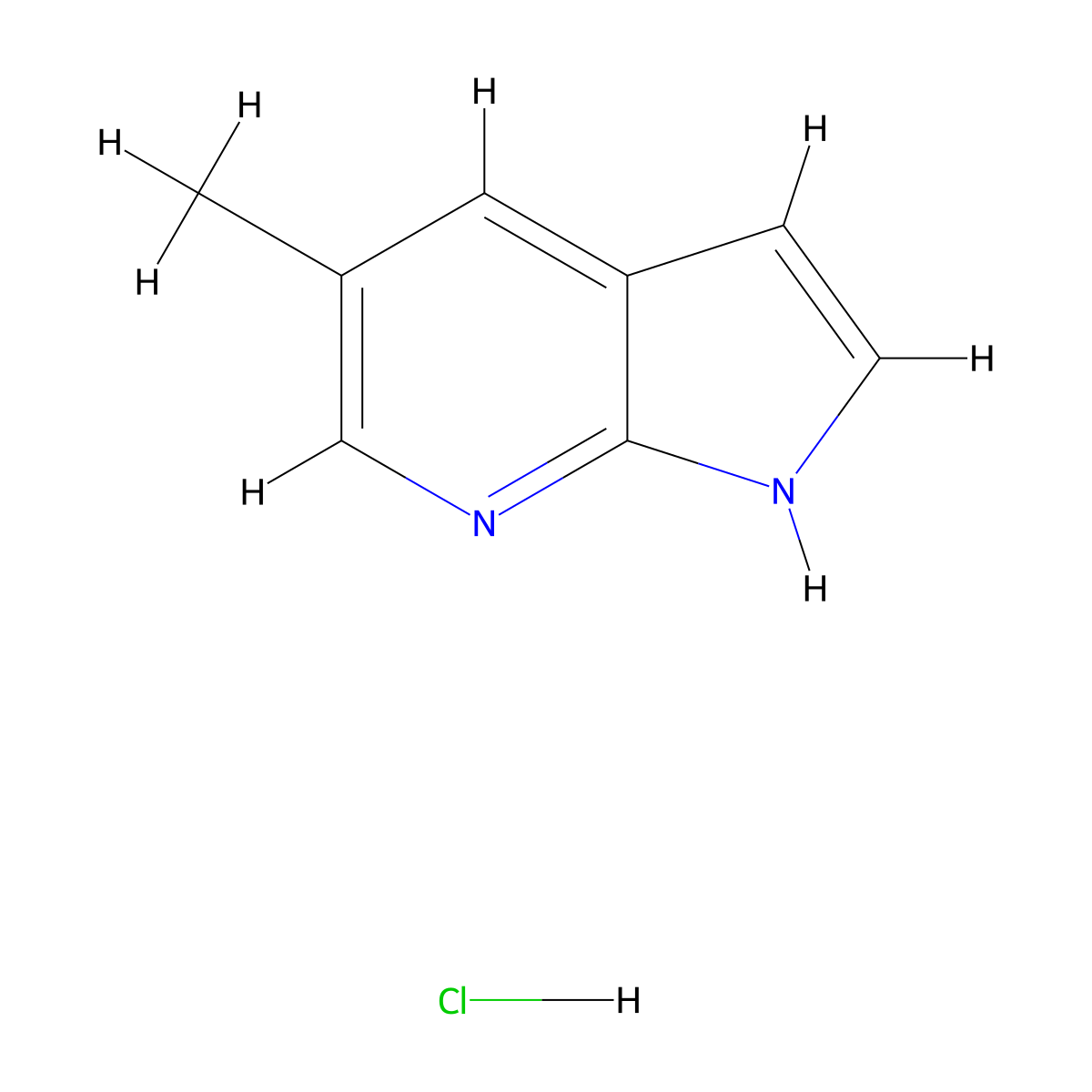 5-methyl-1H-pyrrolo[2,3-b]pyridine hydrochloride molecular structure, CAS 2580211-61-4