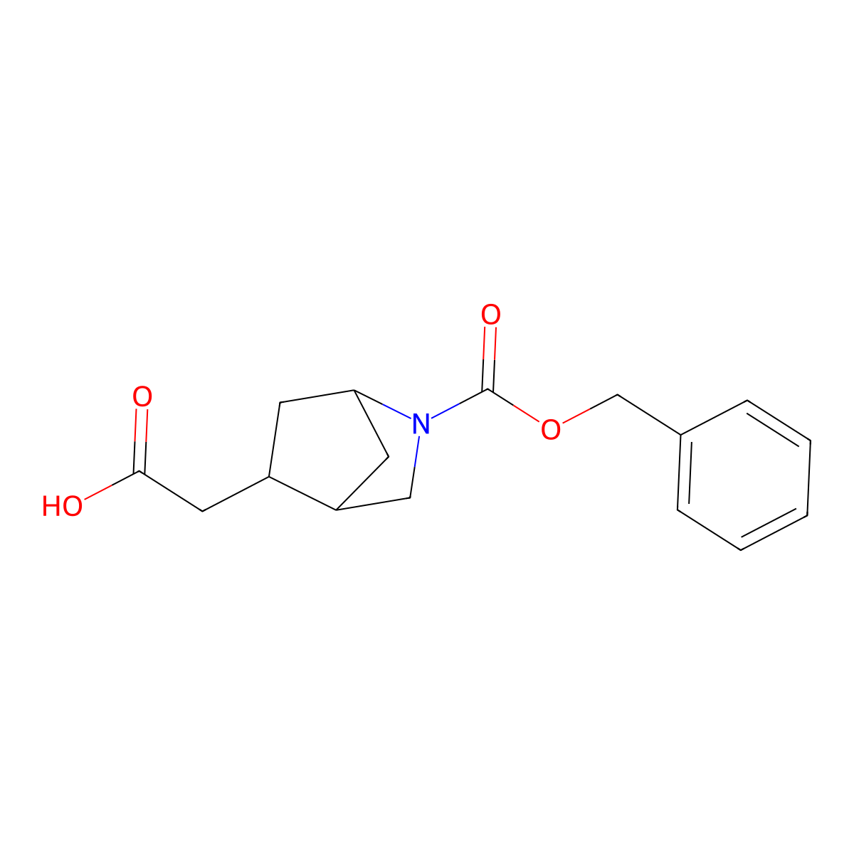 2-{2-[(Benzyloxy)carbonyl]-2-azabicyclo[2.2.1]heptan-5-yl}acetic acid molecular structure, CAS 2580211-66-9