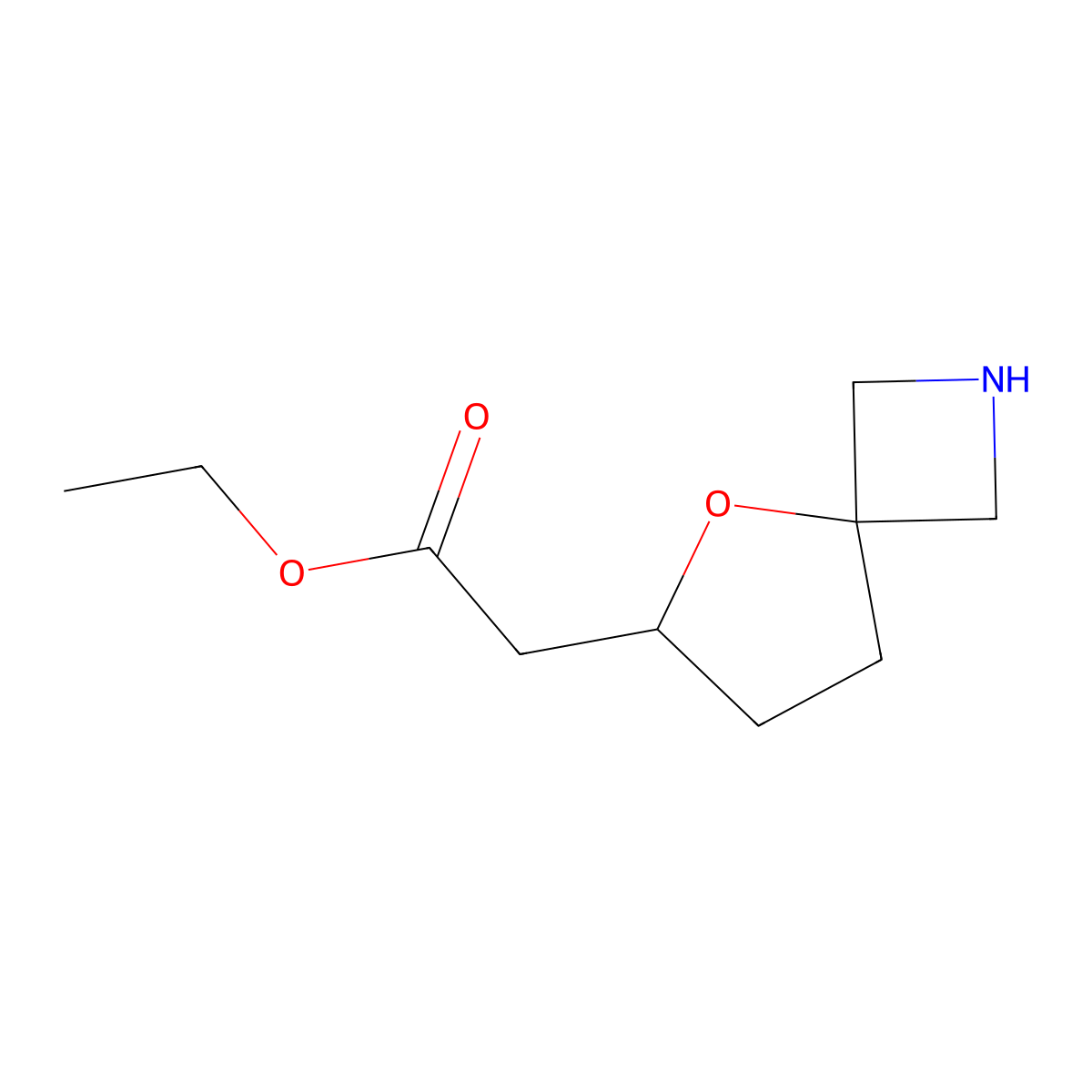 Ethyl 2-{5-oxa-2-azaspiro[3.4]octan-6-yl}acetate molecular structure, CAS 2580211-71-6