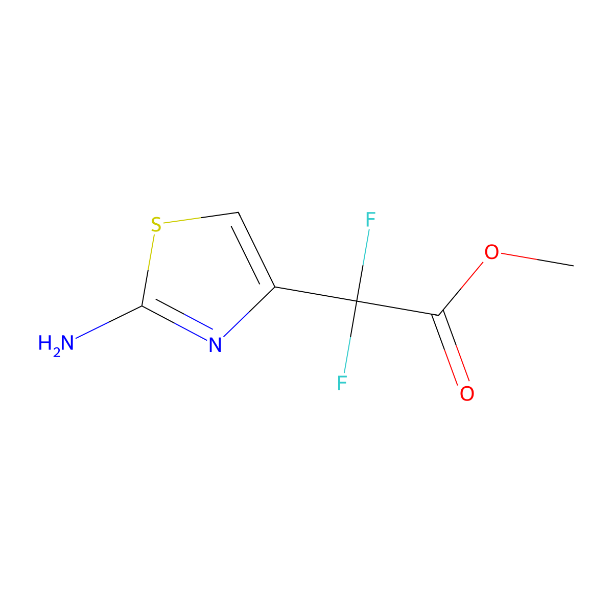 Methyl 2-(2-amino-1,3-thiazol-4-yl)-2,2-difluoroacetate molecular structure, CAS 2580211-72-7