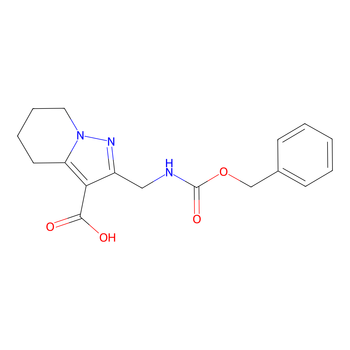 2-({[(benzyloxy)carbonyl]amino}methyl)-4H,5H,6H,7H-pyrazolo[1,5-a]pyridine-3-carboxylic acid molecular structure, CAS 2580211-73-8