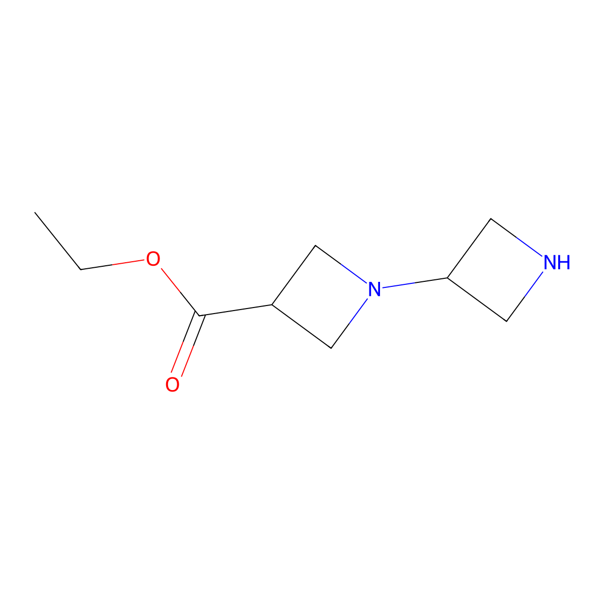 Ethyl [1,3'-biazetidine]-3-carboxylate molecular structure, CAS 2580211-79-4