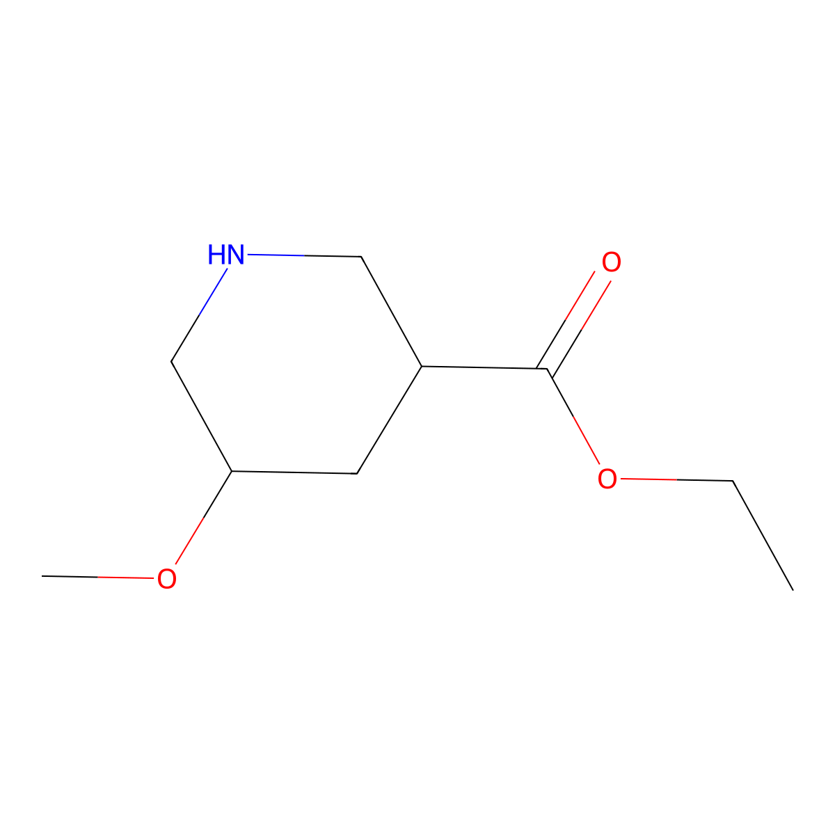 Ethyl 5-methoxypiperidine-3-carboxylate molecular structure, CAS 2580211-82-9