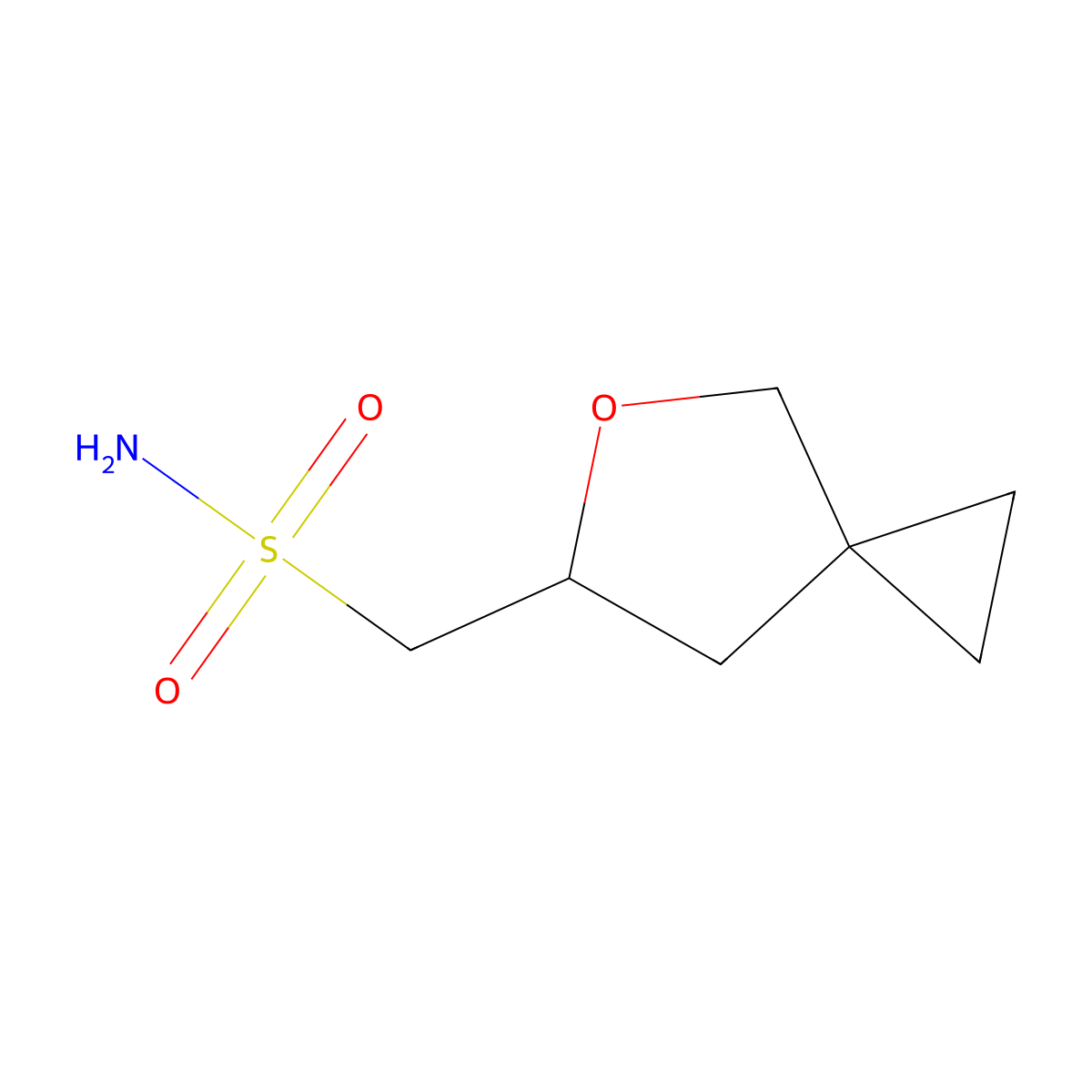 {5-Oxaspiro[2.4]heptan-6-yl}methanesulfonamide molecular structure, CAS 2580211-90-9