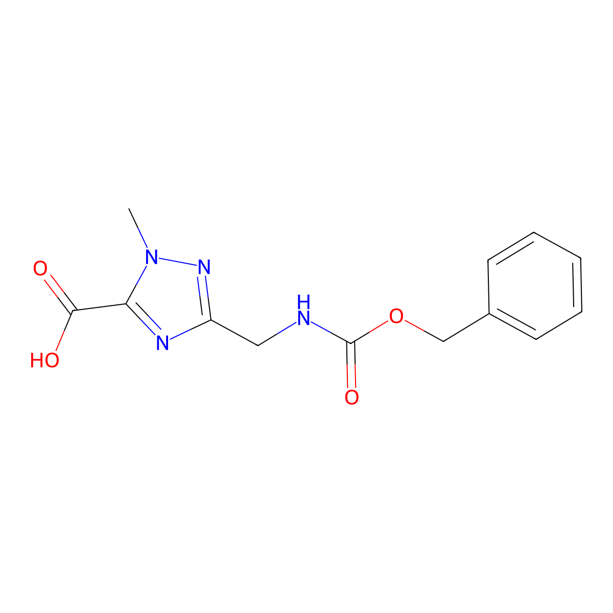 3-({[(benzyloxy)carbonyl]amino}methyl)-1-methyl-1H-1,2,4-triazole-5-carboxylic acid molecular structure, CAS 2580211-99-8