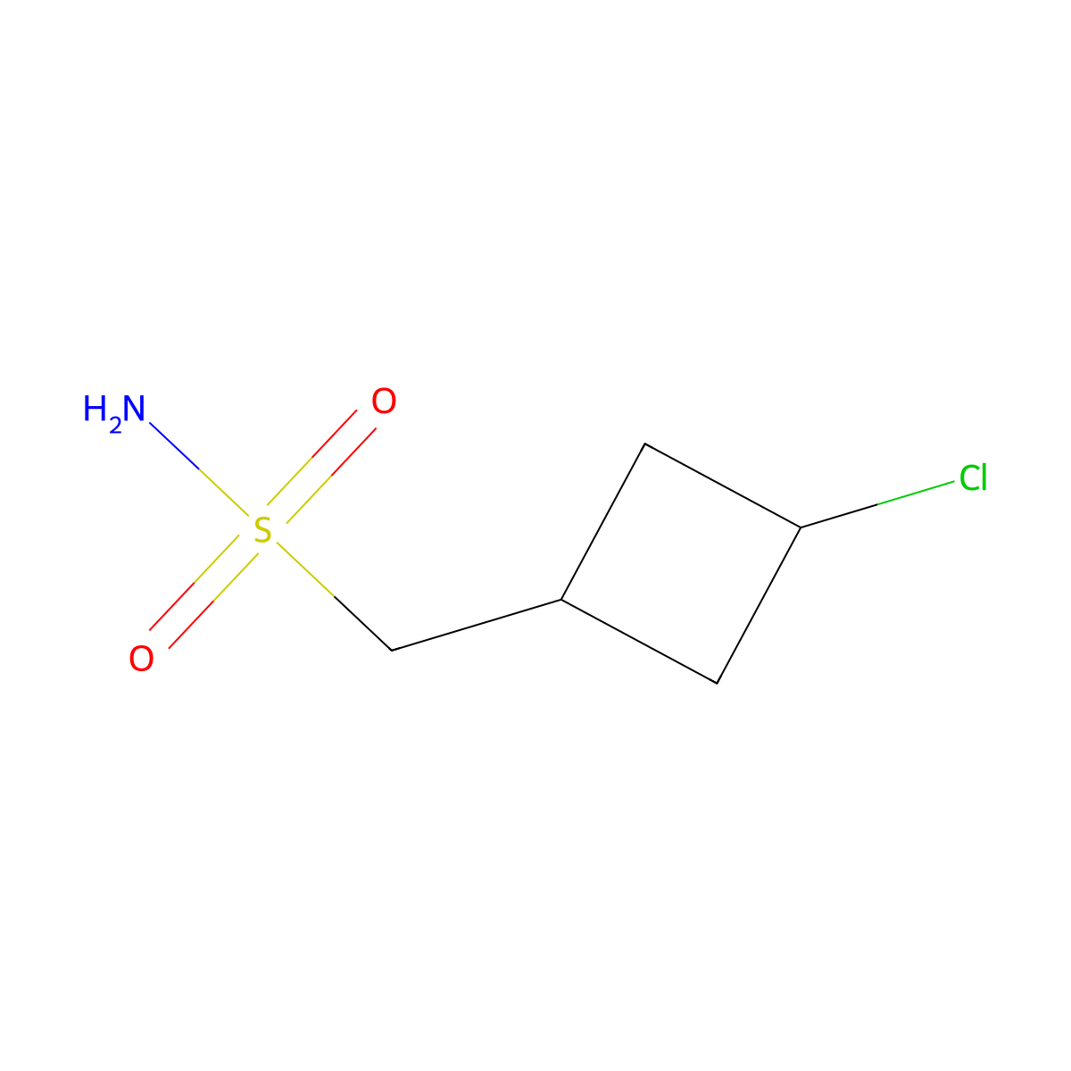 (3-Chlorocyclobutyl)methanesulfonamide molecular structure, CAS 2580213-97-2