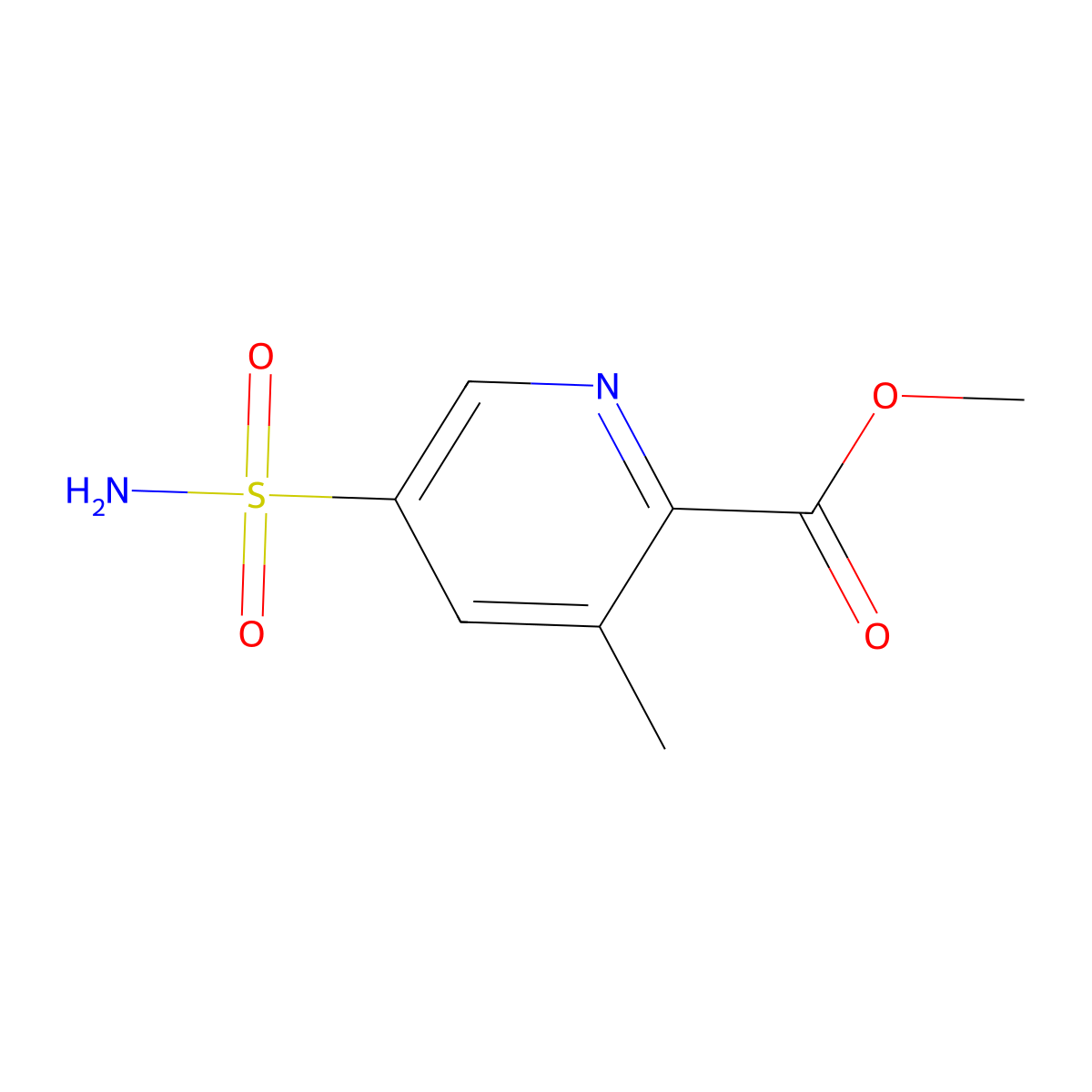 Methyl 3-methyl-5-sulfamoylpyridine-2-carboxylate molecular structure, CAS 2580214-02-2