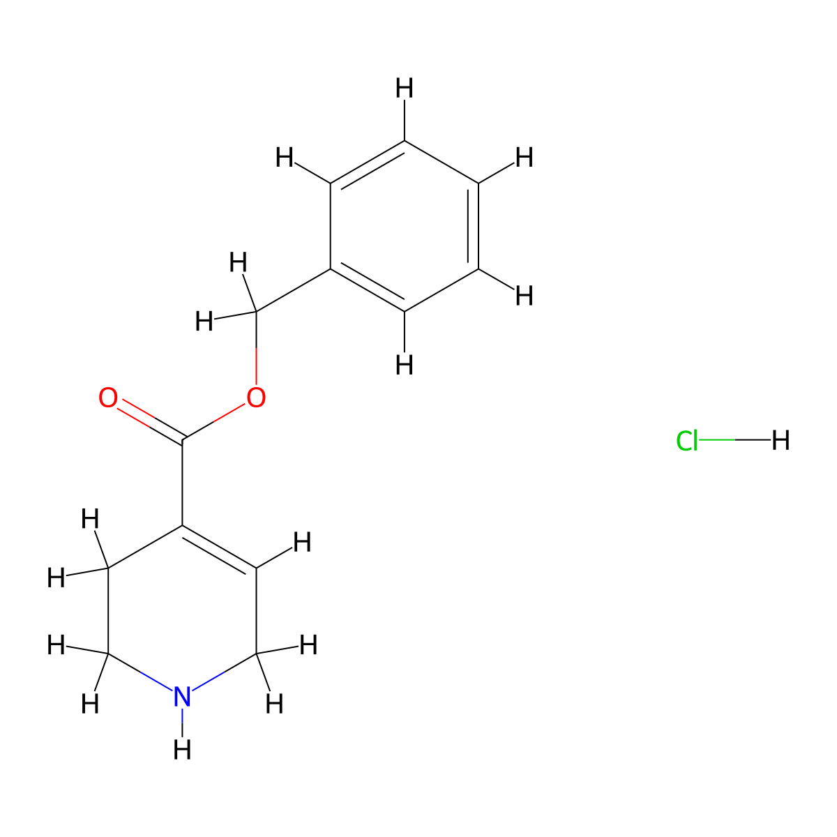 Benzyl 1,2,3,6-tetrahydropyridine-4-carboxylate hydrochloride molecular structure, CAS 2580214-06-6