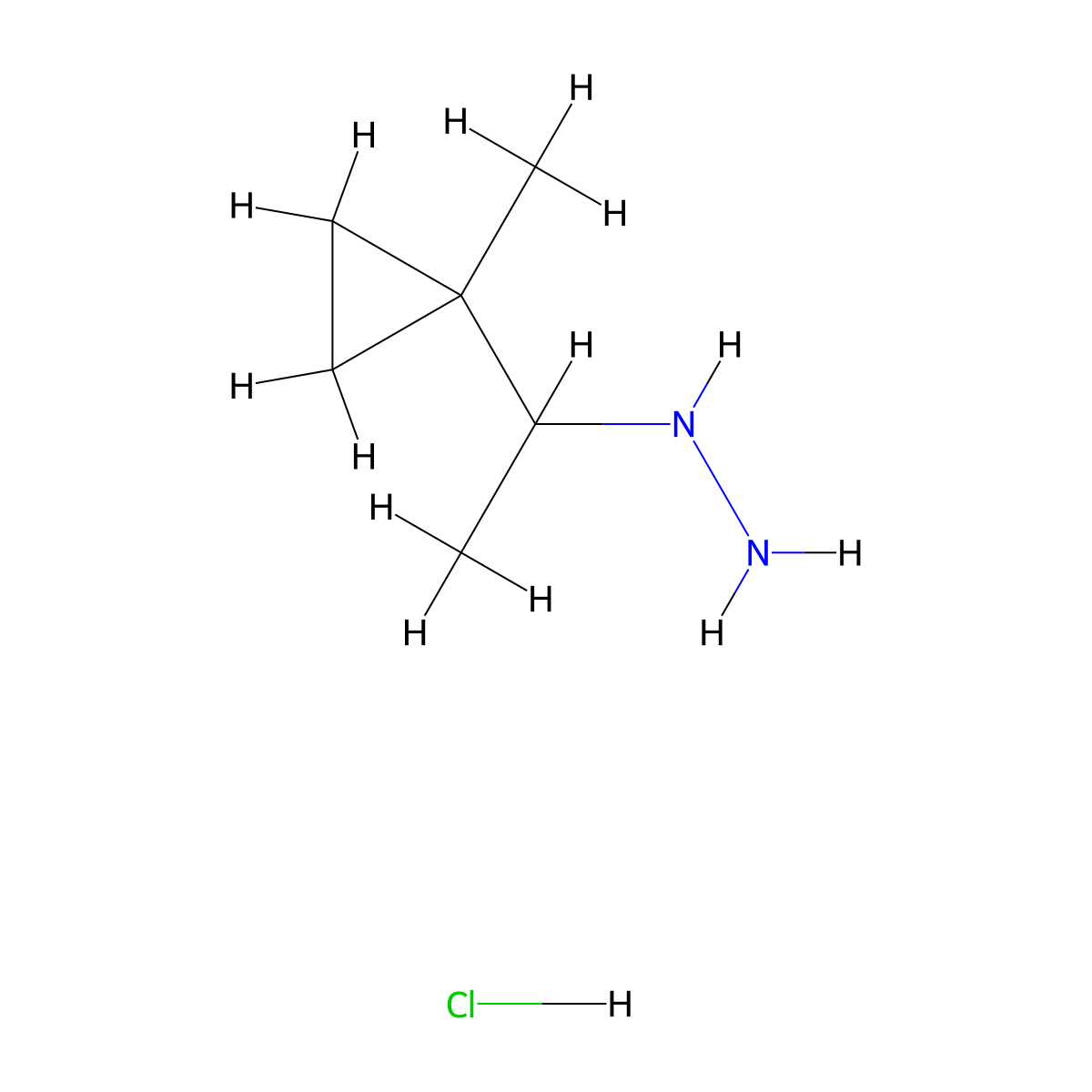 1-(1-Methylcyclopropyl)ethylhydrazine;hydrochloride molecular structure, CAS 2580214-10-2