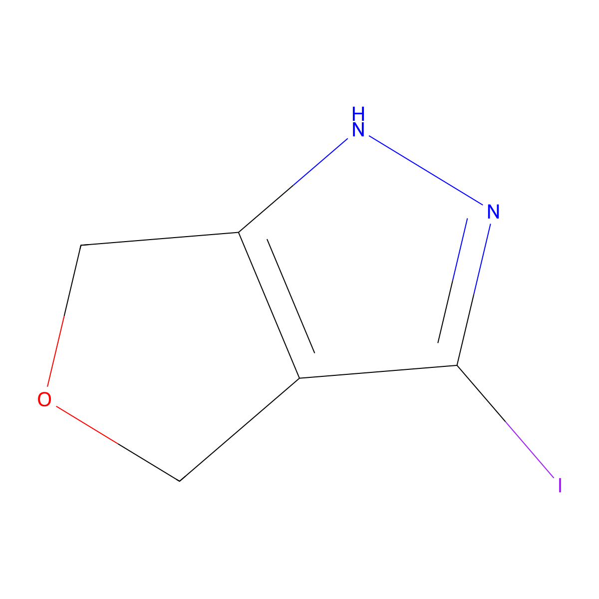 3-iodo-1H,4H,6H-furo(3,4-c)pyrazole molecular structure, CAS 2580214-11-3