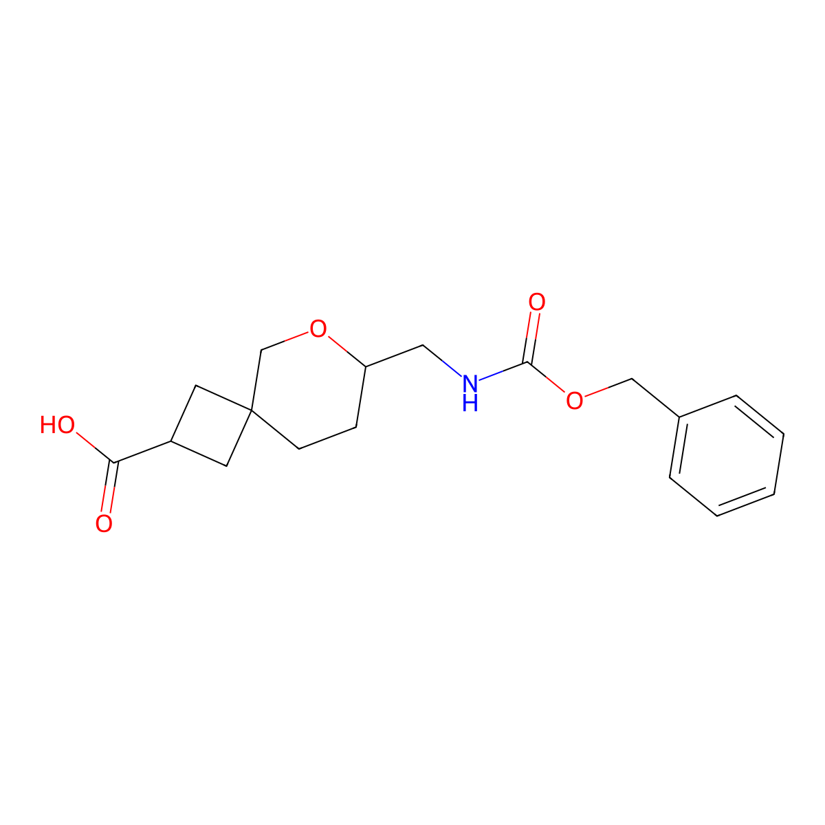 7-({[(Benzyloxy)carbonyl]amino}methyl)-6-oxaspiro[3.5]nonane-2-carboxylic acid molecular structure, CAS 2580214-13-5