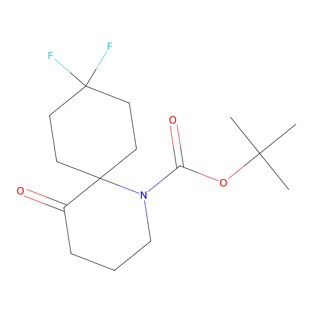 Tert-butyl 9,9-difluoro-5-oxo-1-azaspiro[5.5]undecane-1-carboxylate molecular structure, CAS 2580214-16-8