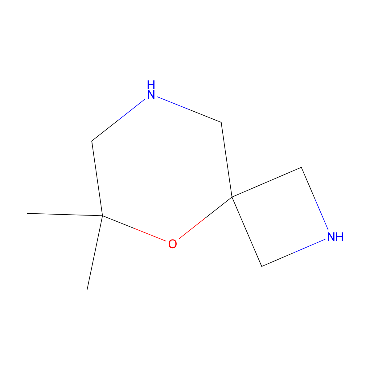 6,6-Dimethyl-5-oxa-2,8-diazaspiro[3.5]nonane molecular structure, CAS 2580214-23-7