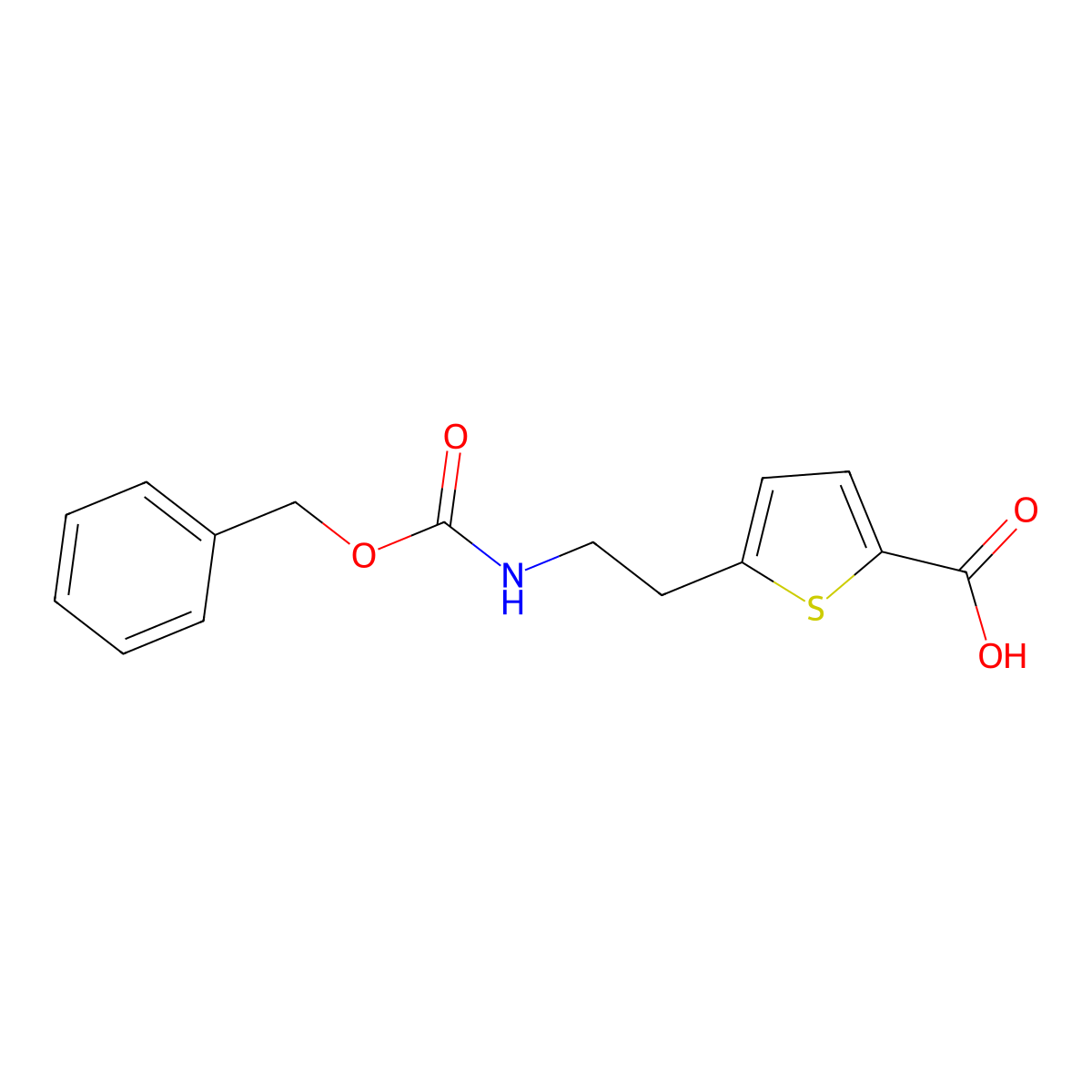 5-(2-{[(Benzyloxy)carbonyl]amino}ethyl)thiophene-2-carboxylic acid molecular structure, CAS 2580214-25-9