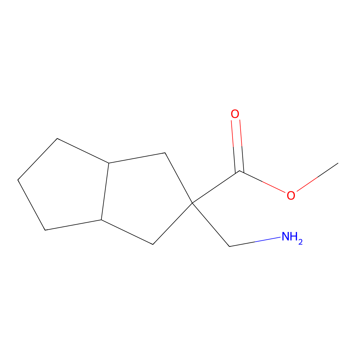 Methyl 2-(aminomethyl)-octahydropentalene-2-carboxylate molecular structure, CAS 2580214-28-2