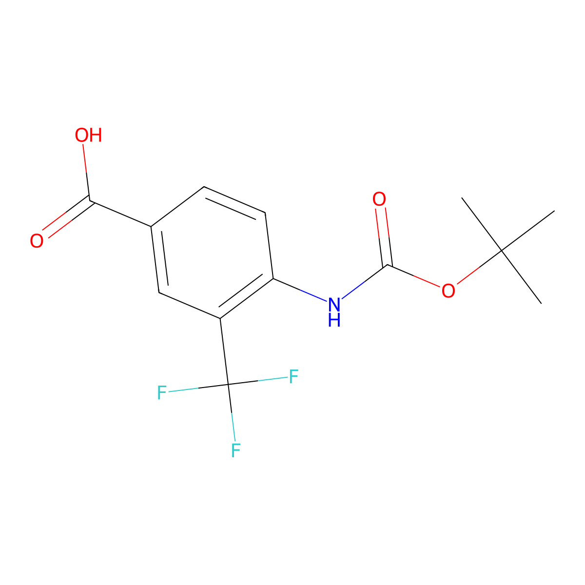 4-{[(Tert-butoxy)carbonyl]amino}-3-(trifluoromethyl)benzoic acid molecular structure, CAS 2580214-34-0