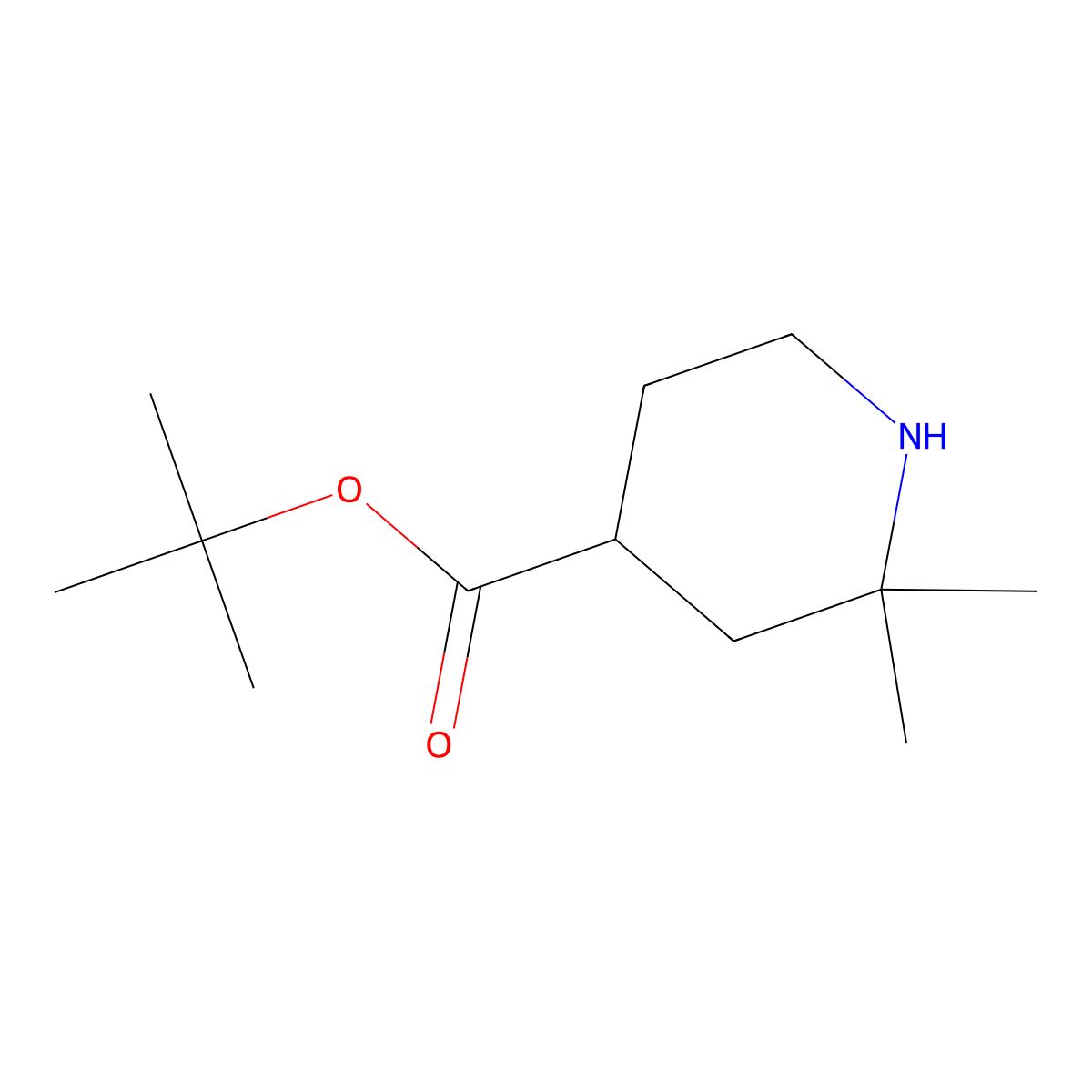 Tert-butyl 2,2-dimethylpiperidine-4-carboxylate molecular structure, CAS 2580214-39-5