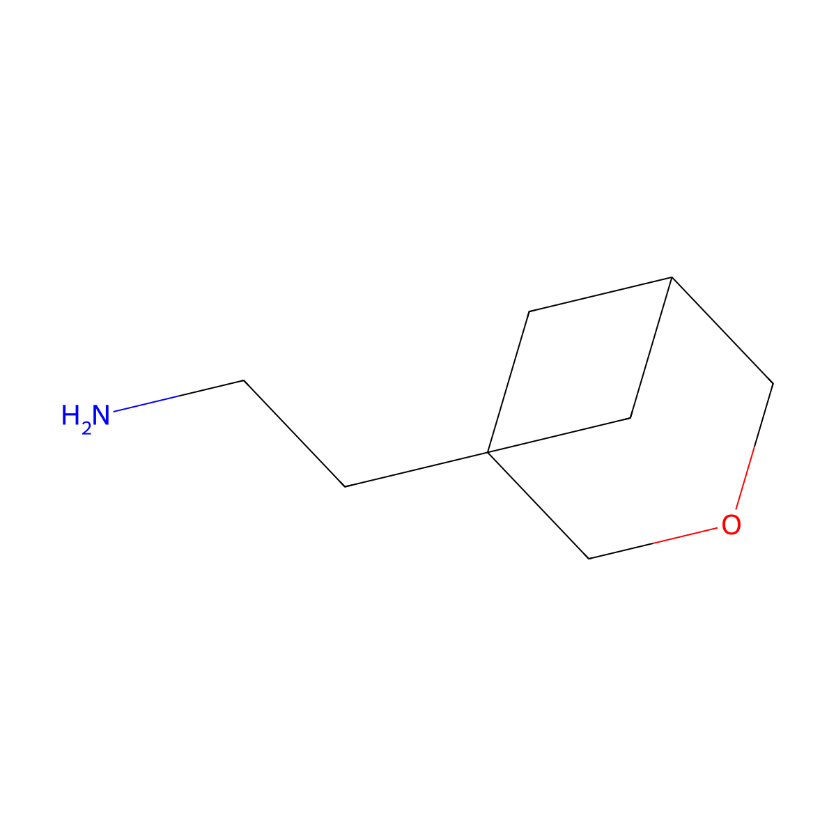 2-{3-Oxabicyclo[3.1.1]heptan-1-yl}ethan-1-amine molecular structure, CAS 2580214-40-8