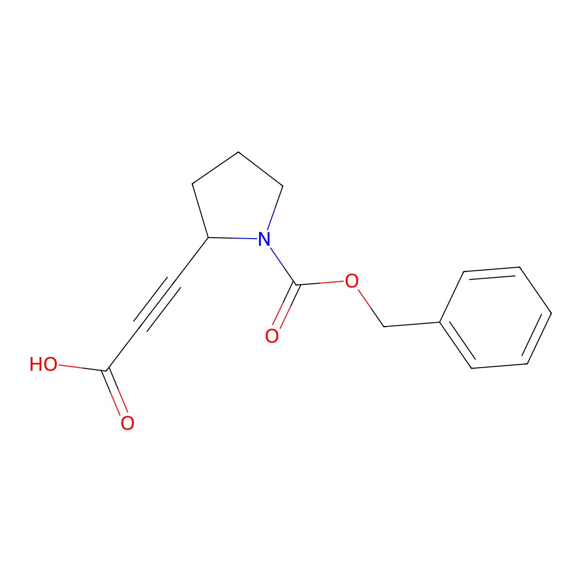 3-{1-[(Benzyloxy)carbonyl]pyrrolidin-2-yl}prop-2-ynoic acid molecular structure, CAS 2580214-42-0