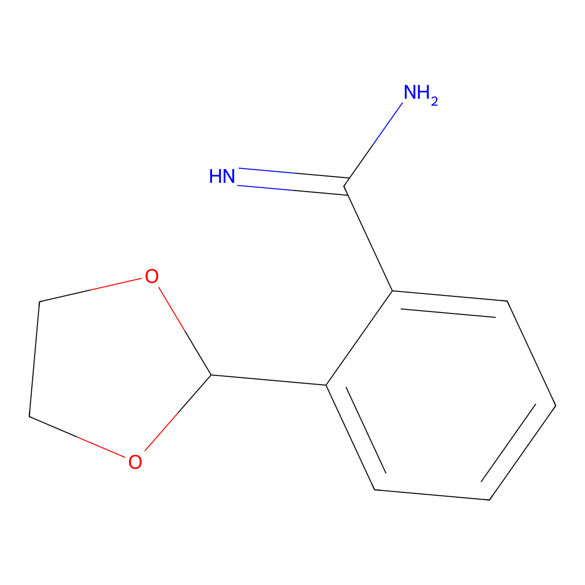 2-(1,3-Dioxolan-2-yl)benzene-1-carboximidamide molecular structure, CAS 2580214-45-3