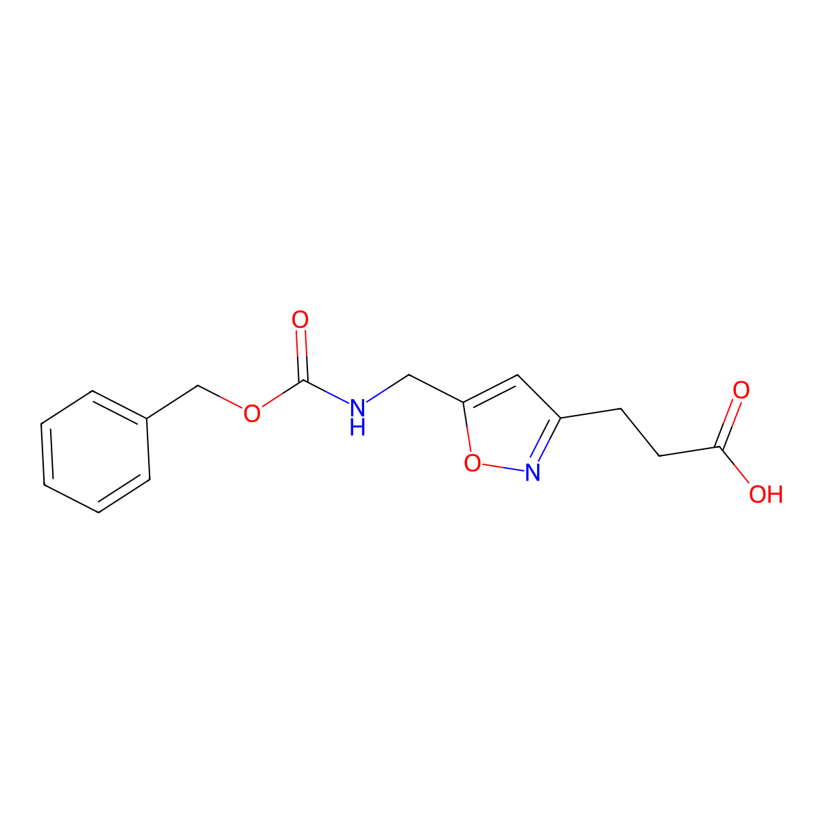 3-[5-({[(Benzyloxy)carbonyl]amino}methyl)-1,2-oxazol-3-yl]propanoic acid molecular structure, CAS 2580214-47-5