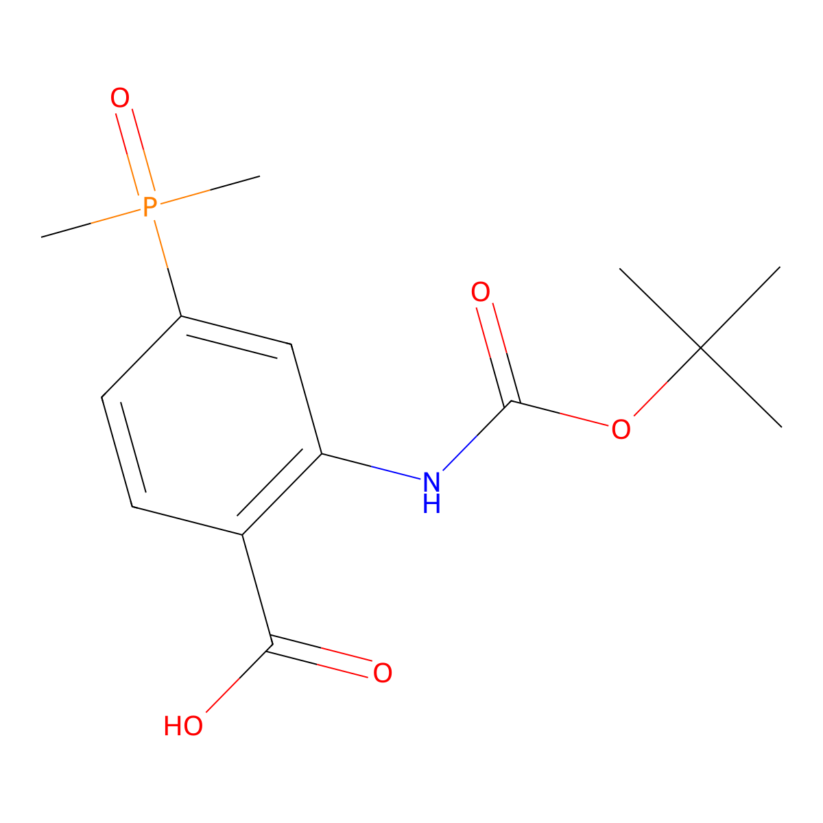 2-{[(Tert-butoxy)carbonyl]amino}-4-(dimethylphosphoryl)benzoic acid molecular structure, CAS 2580214-52-2