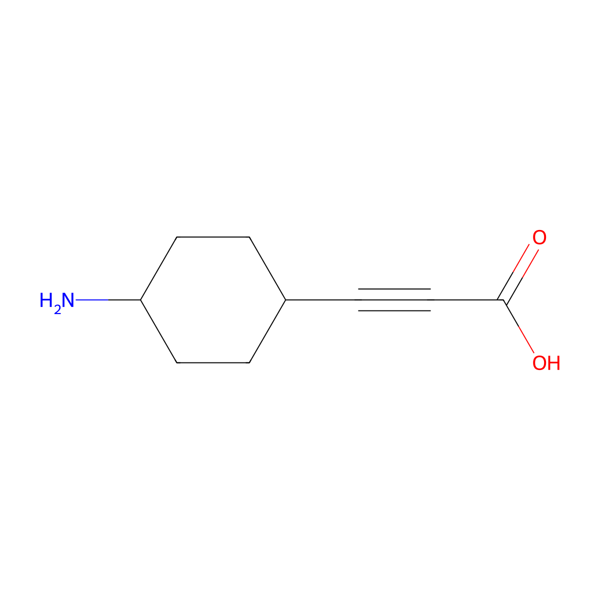 3-(4-Aminocyclohexyl)prop-2-ynoic acid molecular structure, CAS 2580214-67-9
