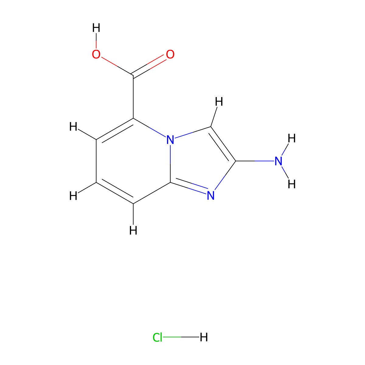 2-Aminoimidazo[1,2-a]pyridine-5-carboxylic acid hydrochloride molecular structure, CAS 2580214-70-4
