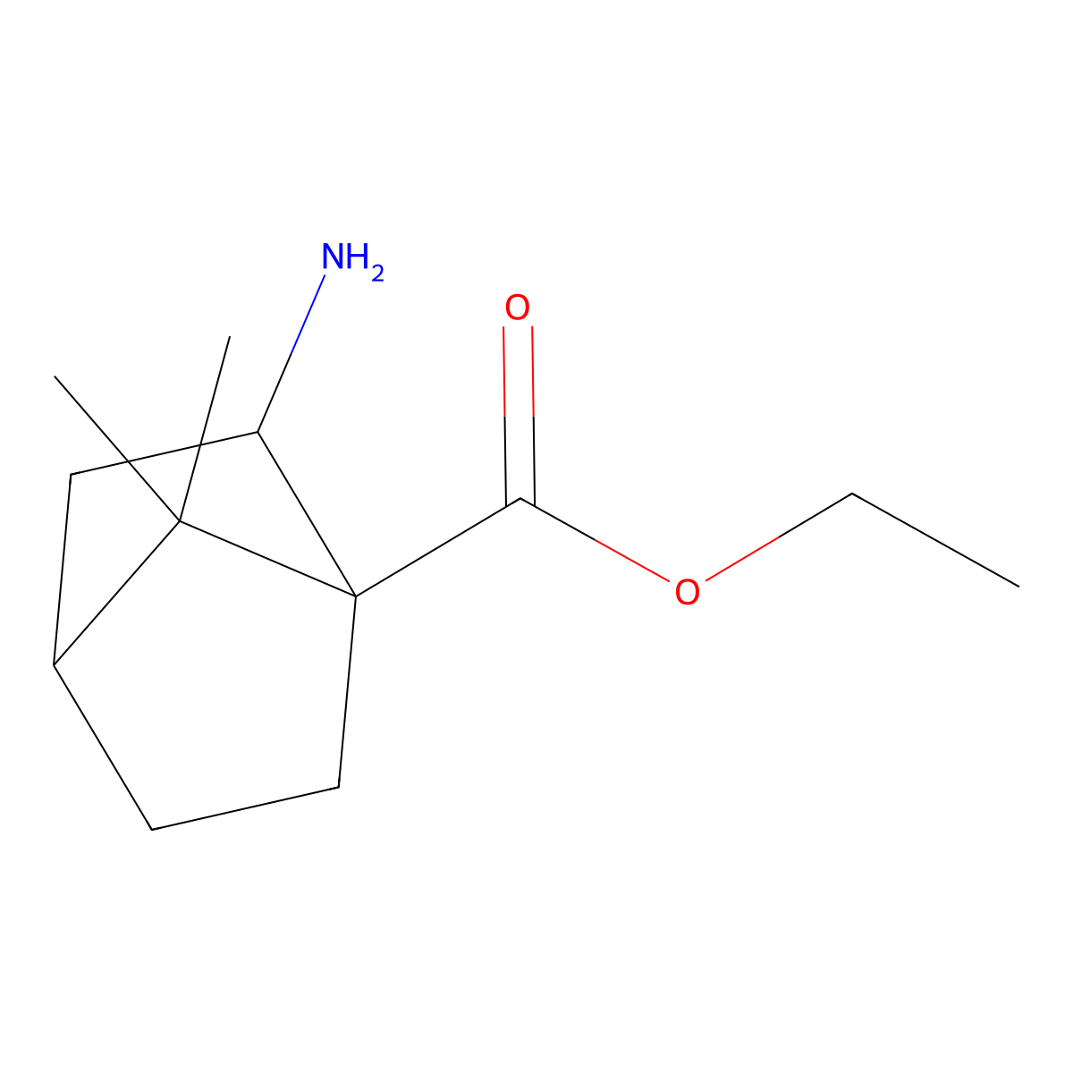 Ethyl 2-amino-7,7-dimethylbicyclo[2.2.1]heptane-1-carboxylate molecular structure, CAS 2580214-86-2