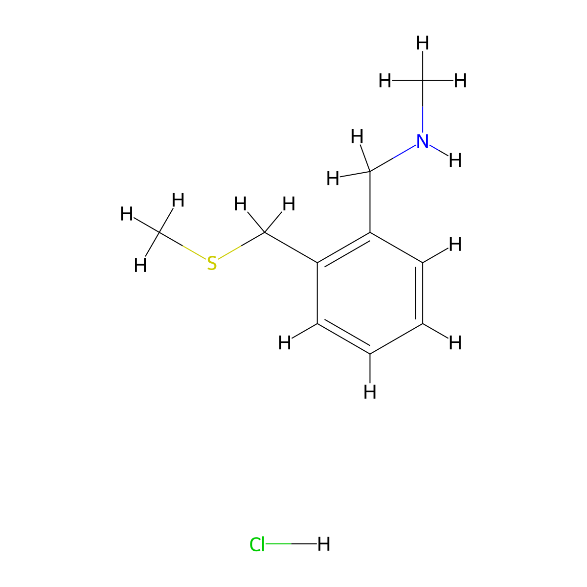 Methyl({2-[(methylsulfanyl)methyl]phenyl}methyl)amine hydrochloride molecular structure, CAS 2580214-93-1
