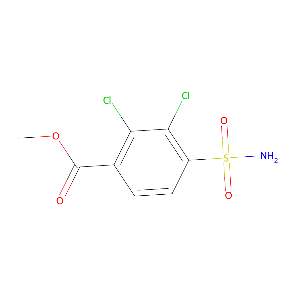 Methyl 2,3-dichloro-4-sulfamoylbenzoate molecular structure, CAS 2580215-03-6